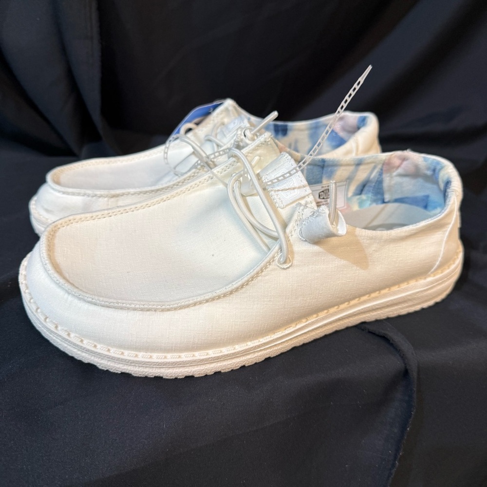 Hey Dude White Canvas Slip-On Loafers for Women - Picture 7 of 10